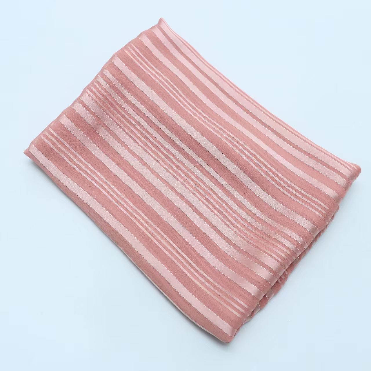 T1347 new pure color simple striped satin headscarf female summer thin chiffon silver scarf