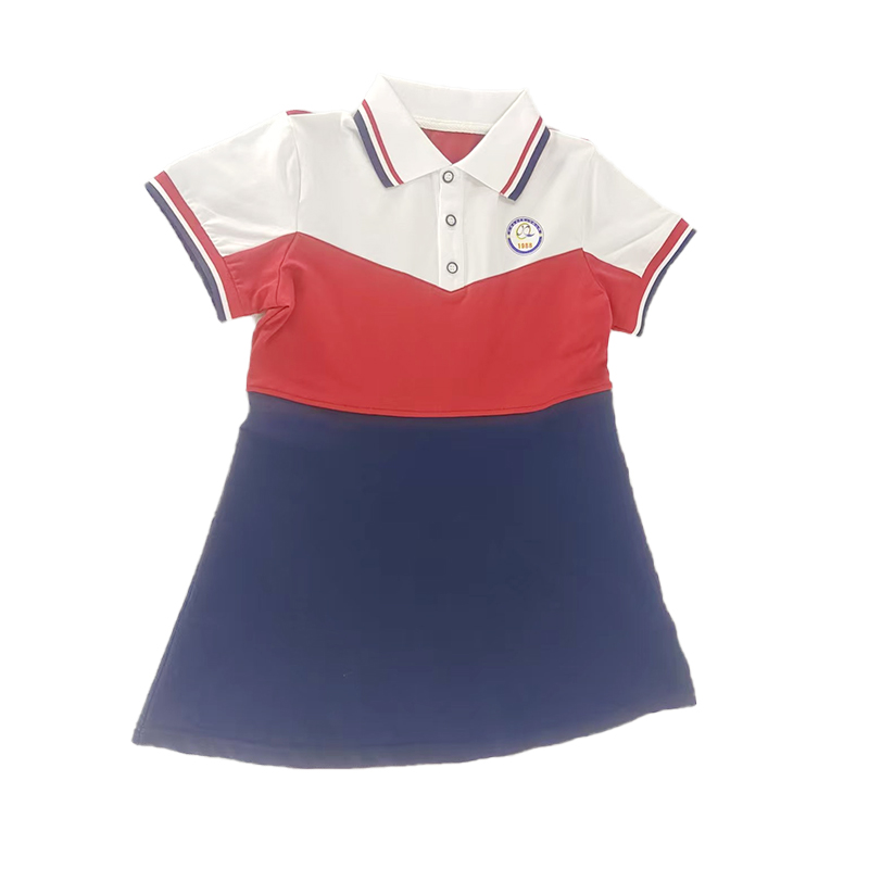 Summer school style children's short sleeved class uniform, elementary school uniform customization manufacturer