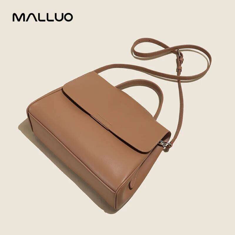 Women's Cowhide Genuine Leather Shoulder Bag Female Fashion Designer Handbags Ladies Commuting Large Capacity Bucket Bags