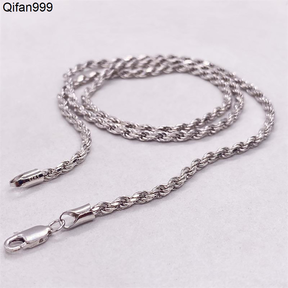 NUOYA 3MM/5mm Men Women Silver Rope Chain Fine Jewelry 925 Sterling Silver Twist Rope Chain Necklace for Gifts