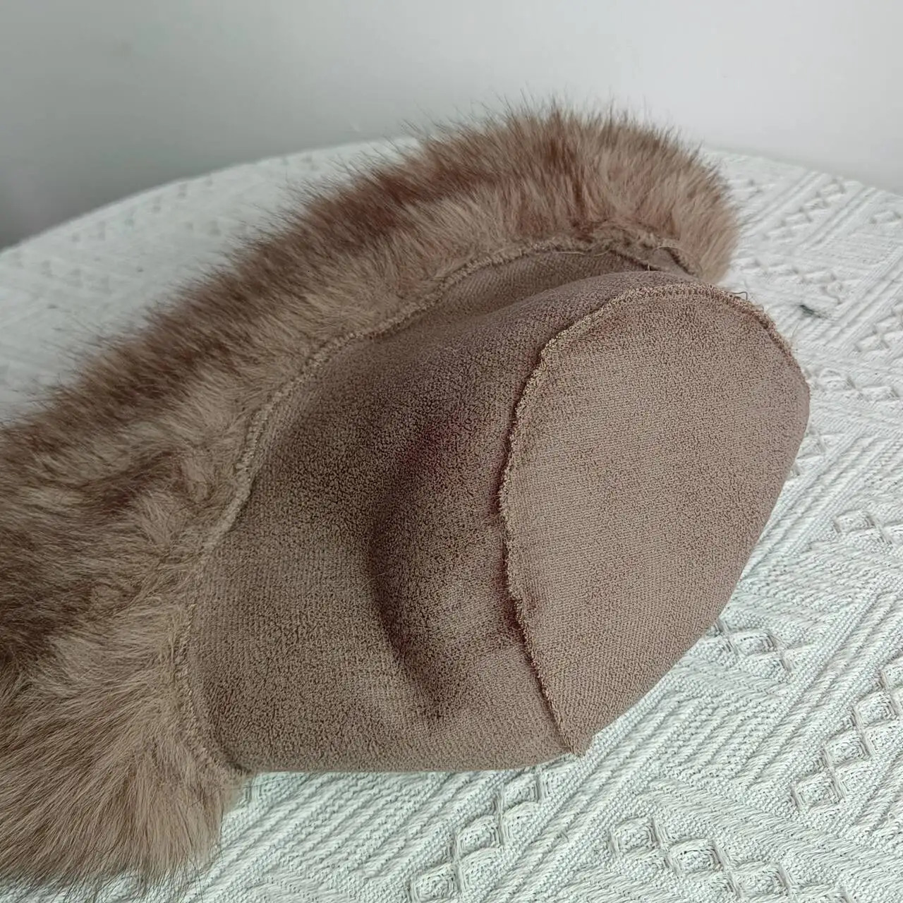 Fishermans Hat Winter Lamb Wool Warm Round Label Bucket Hat Female Korean Japanese Letter Plush Flat Cap Gorros Invierno Mujer 250724