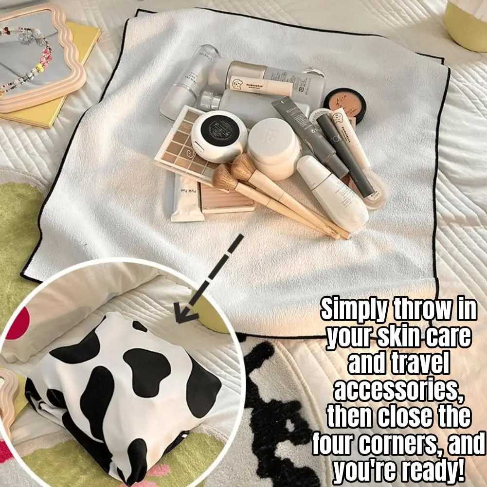 Self-adhesive Makeup Organizer Female Toiletry Kit Bag Make Up Case Storage Pouch Lady Box Cosmetic Bag Organizer Travel Storage Y250729