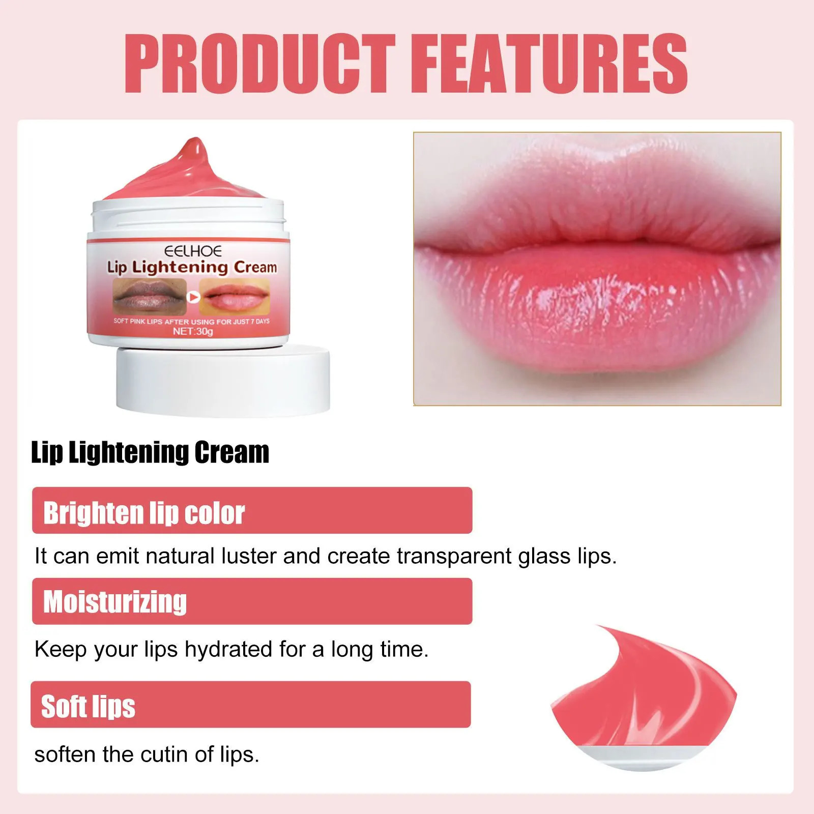 Vitamin E Pink Lip Cream Dark Melanin Lip Remover Moisturizing Brightening Dead Skin Repair Soften Lips Color Cream 250704