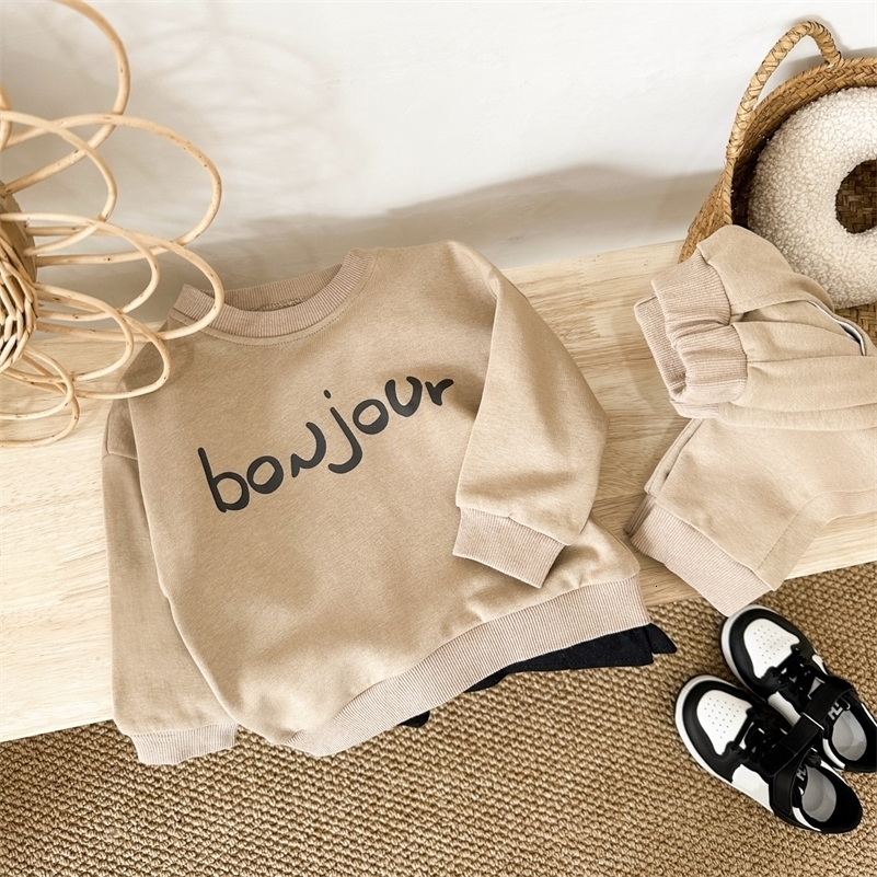 Baby Boy Clothes Set Sweatshirt HoodiePant Child Long Sleeve Clothing Suit Casual Letter Pullover Baby Clothes 250729