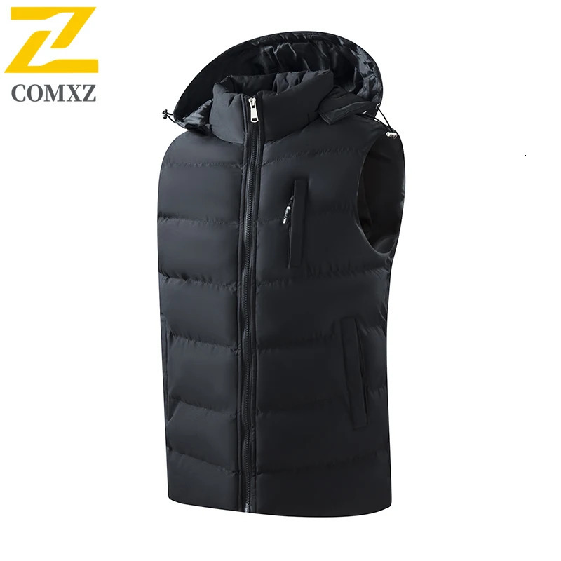 Down Cotton Vest Mens Autumn Winter Waistcoat Sleeveless Hooded Cottonpadded Jacket Thickened Couple Sports 6XL 250730