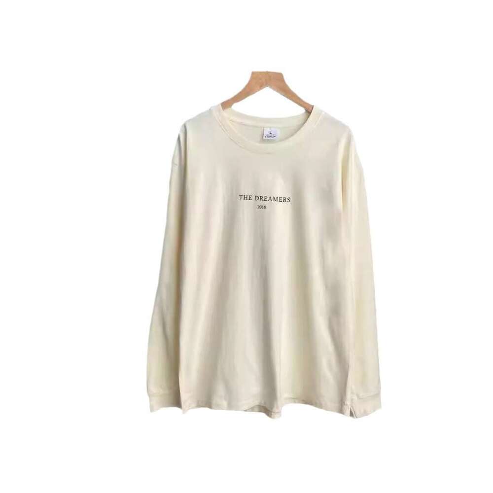 New American Style Letter Print Casual Cotton T-Shirt For Women Round Neck Loose Top B5