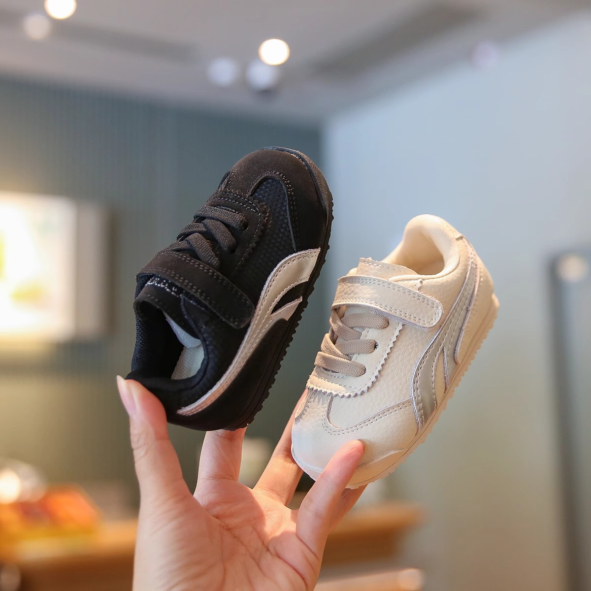 Free Shipping Kids Designer Shoes Toddler/Kids White Sneakers Soft Sole Fleece Lined | Non-Slip Breathable Casual Shoes Boy & Girl