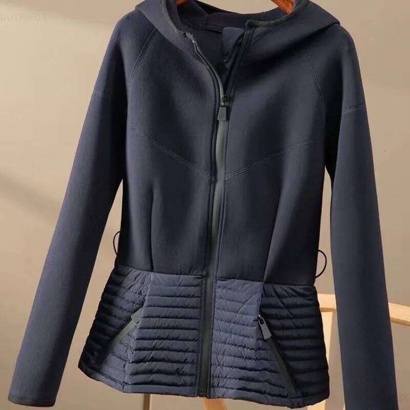Designer Clothing Cotton Down Lotus Leaf Hem Winter Jacket Women Patchwork Parkas Hooded Tops Hoodies Chaquetas Para Mujer Vintage Coat Fashion