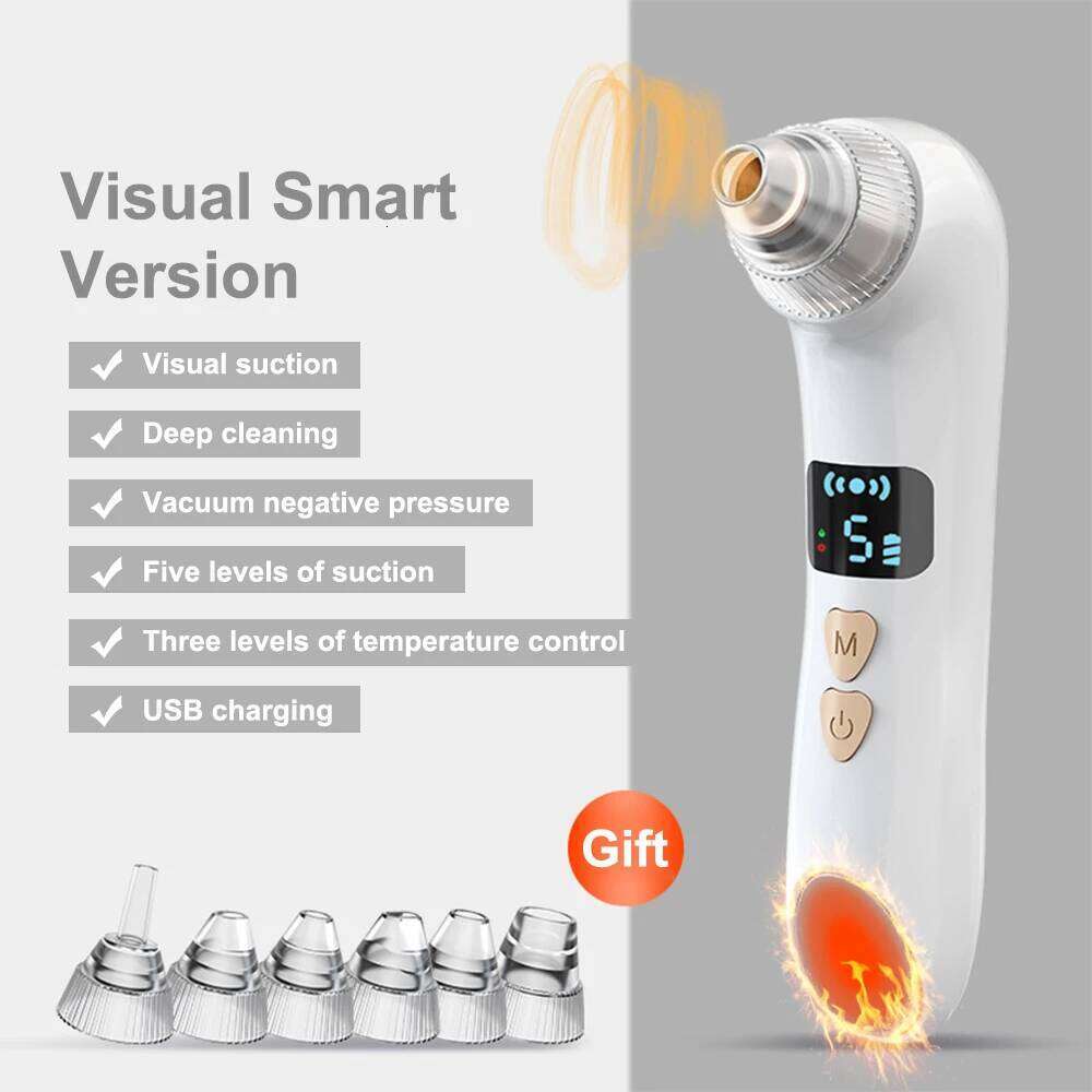 Visual Facial Deep Clean hine Blackheads and Acne Remover Heated Face Extractor Electric Blackhead Sucker
