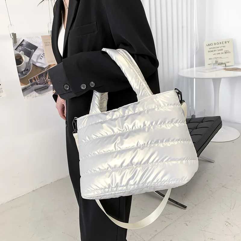 2023 Christmas Bags Winter Handbags Mobile Space Glossy Fem Down Bags Cotton-Padded Jacket Shoulder Handbag Cheap Items Y250730