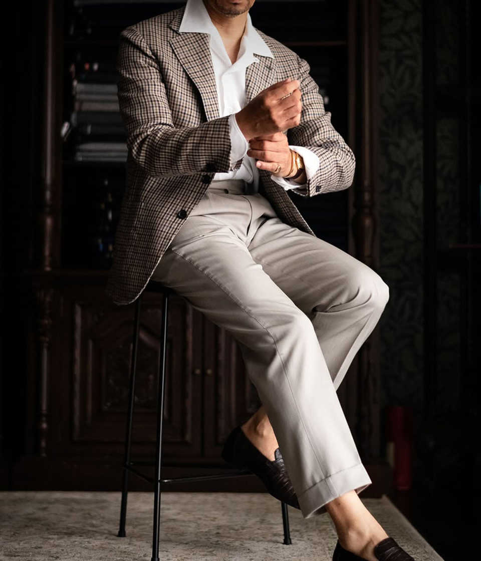 New Plaid Men Suits Single Breasted Groom Tuxedos 2 Pcs Jacket Pants Business Casual Formal Wear Party Prom Customized