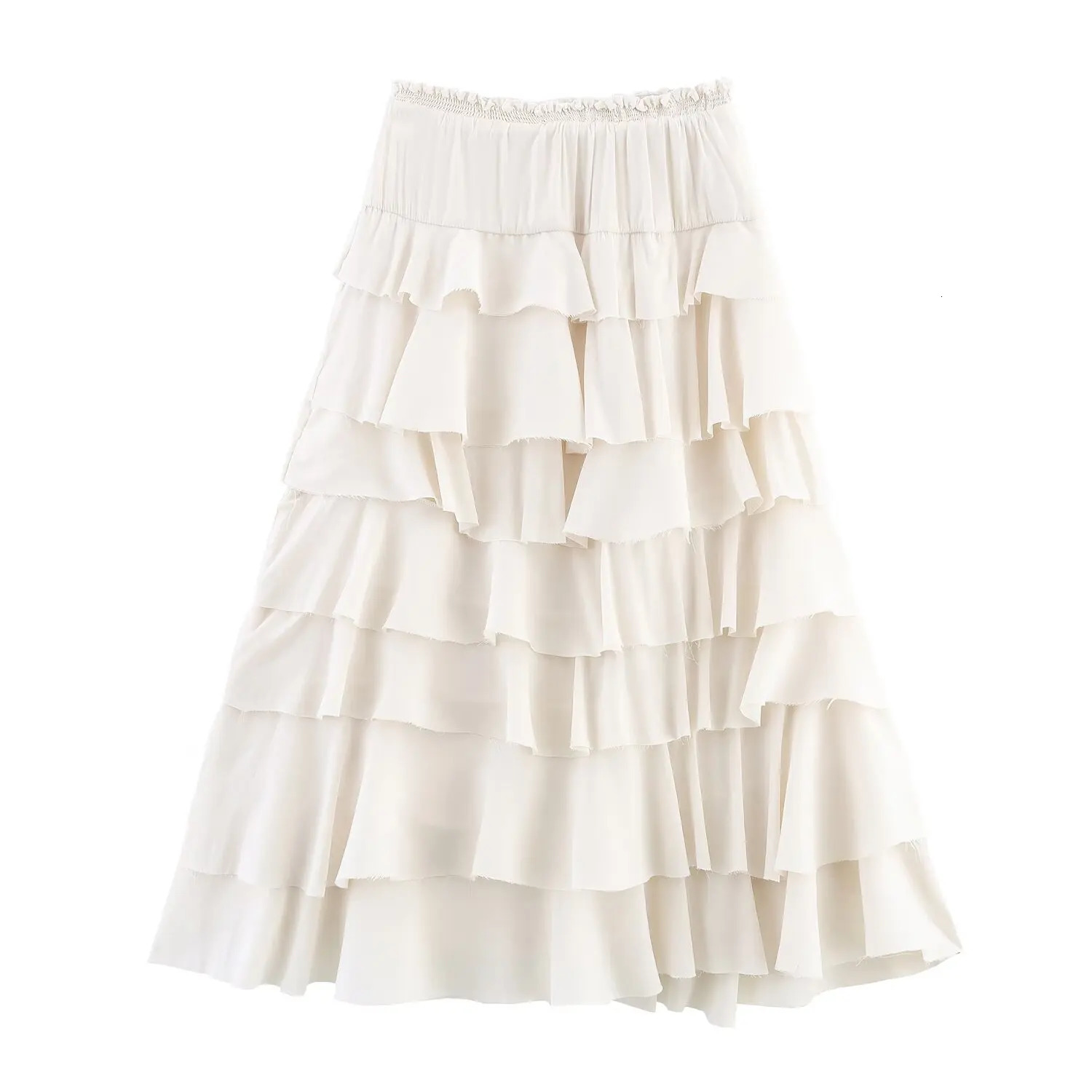 womens clothing European and American style temperament cake skirt layered decoration midwaist midi 250730