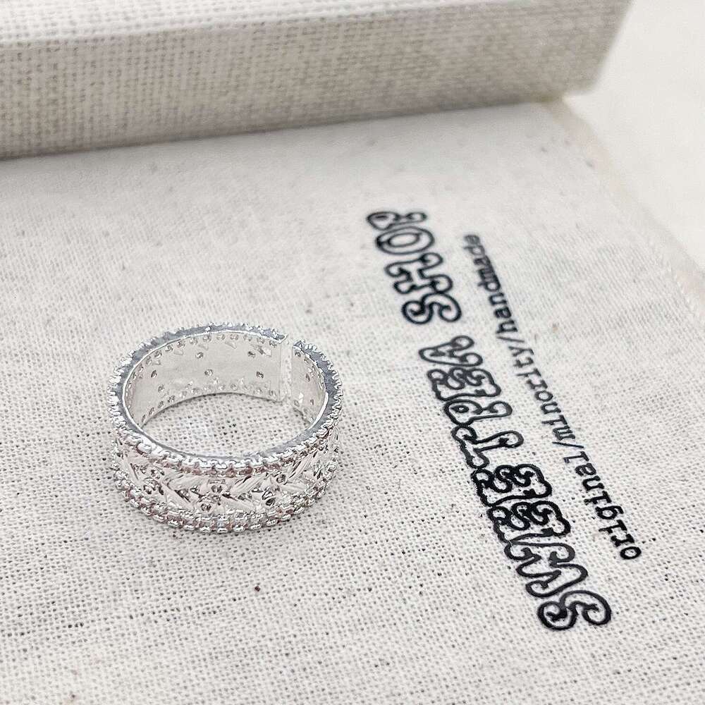 Vintage Second-Hand Pearl for Women New Wheat Spike Index Finger Niche Light Luxury High-End Elegant Ring 749