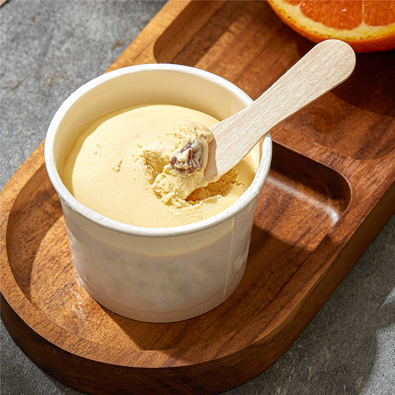 Single-use Frozen Popsicle Spoons for Ice Cream & Yogurt natural wood-Separately packaged