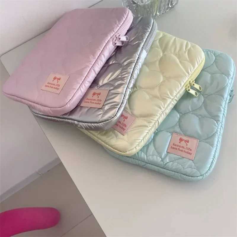 11-15.6 inch Tablet Bag for iPad Large Capacity Shockproof Pouch Bags Korean INS Embroidered Handbag Portable y250730