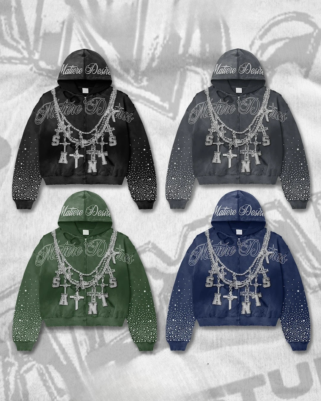 AutumnWinter High Street Harajuku Letter Printed Gothic Zipper Hoodie Y2K Retro American Mens and Womens Casual Jacket 250730