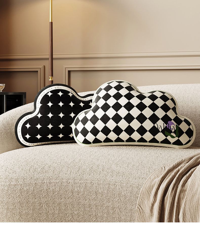 Luxury Designer Living room sofa pillow light luxury high-end back cushion American style core cloud shaped bedside bedroom pillow cover