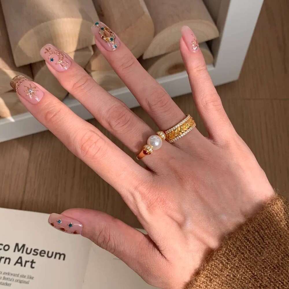 Vintage Second-Hand Pearl for Women New Wheat Spike Index Finger Niche Light Luxury High-End Elegant Ring 749