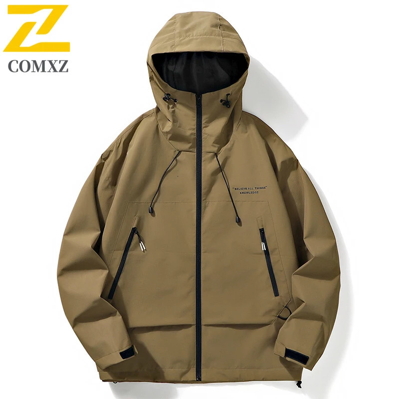 Mens Jacket Autumn Baggy Hooded Waterproof Windproof Rush Coats Outdoor Camping Trekking Travel Breathable Windbreaker 250730