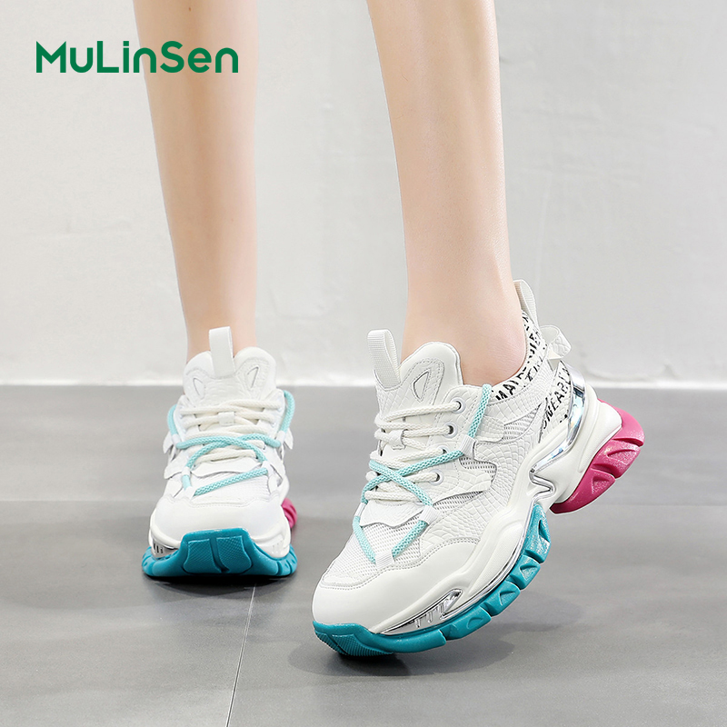 Mulinsen dad shoes women's 2025 new spring and autumn leisure breathable mesh dopamine versatile summer lightweight sports running shoes