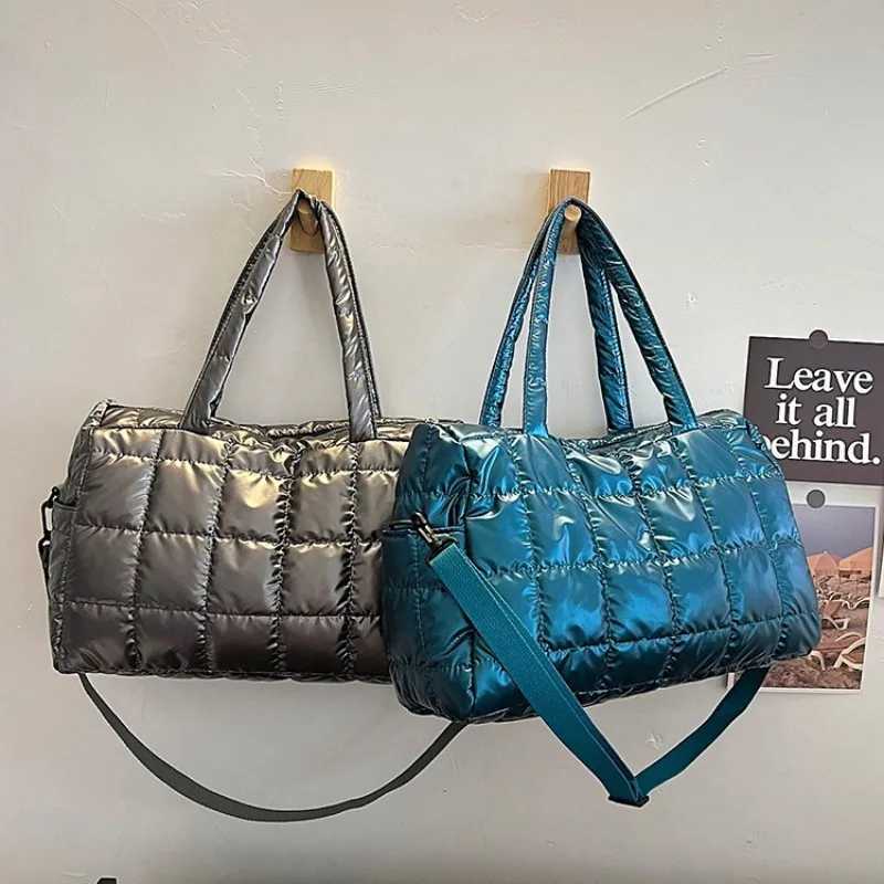 Luxury Space Padded Cotton Handbag Big Capacity Shoulder Bag Waterproof Nylon Bag Travel Down Crossbody Bag Purse Bolsa Y250730