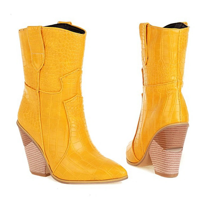 ASILETO Denim Winter Warm Fur Western Ankle Boots for Women Wedge Heel Pointed Toe Slip On Big Size US17 S2449 250729
