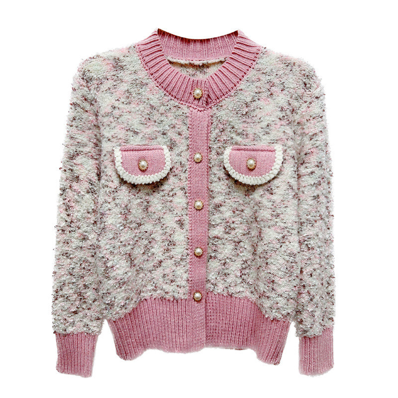 Sweater jacket for women 2025 new early spring thickened design super good-looking knitted cardigan top