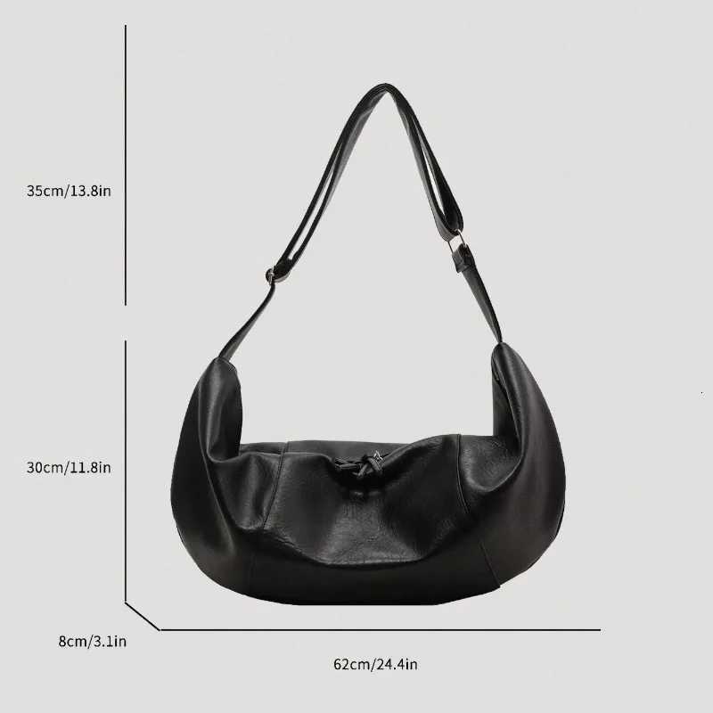 Stylish Dumpling Shaped PU Crossbody Bag for Men Suitable for Casual Outings and Large Capacity Needs Y250730