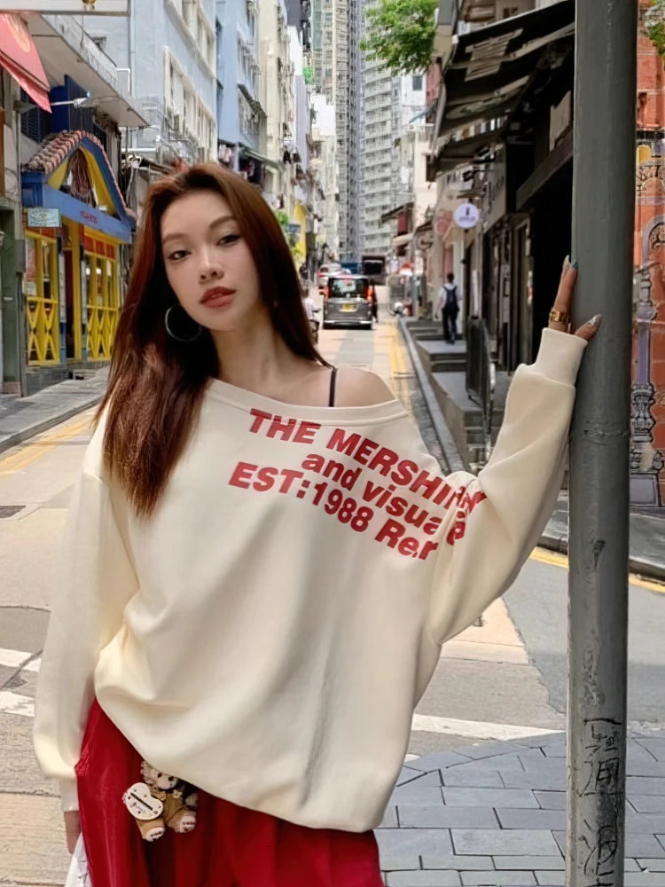 2K Sexy Oversize T-shirt Women Streetwear Print Long Sleeve Basic Top Lady Fall Winter Korean Fashion Oversized Tees Shirt 250725