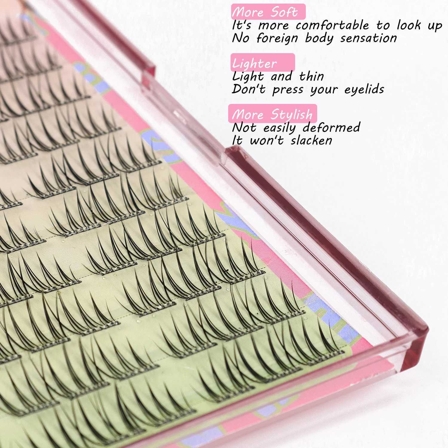90 Pcs Self-Adhesive Eyelash Cluster Idol Single Cluster DIY Girl Group Natural Trilogy Cartoon Glue-Free False Eyelashes Z250730