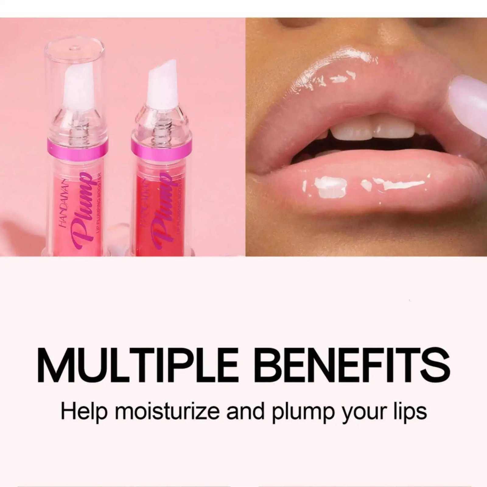HANDAYAN 6 Color Lip Plumper Gloss Moisturizing Honey Oil Enhancer Transparent Shine Booster Makeup Beauty G250728