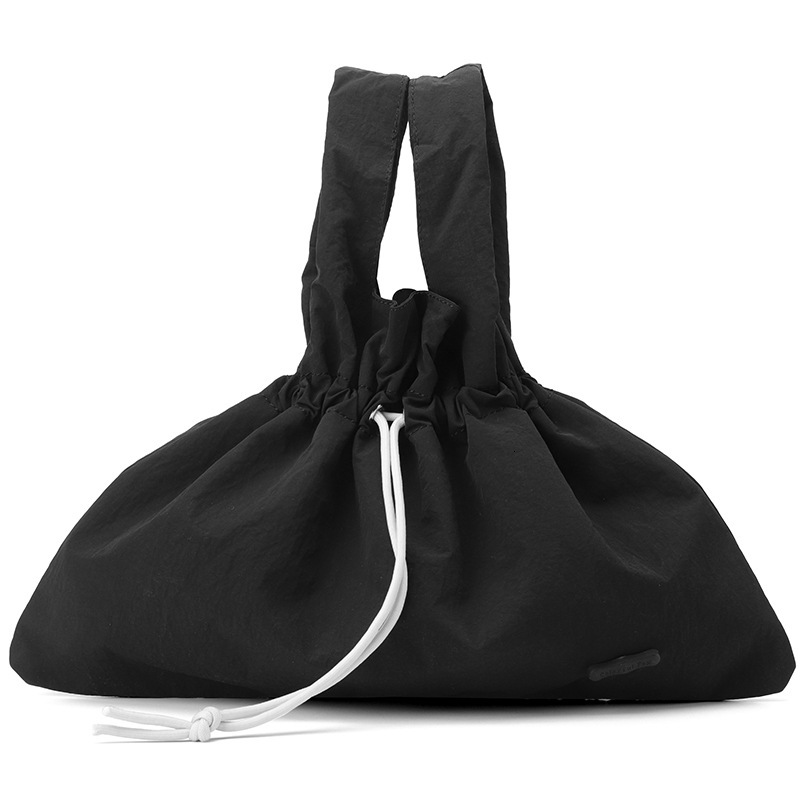 Colorful Fox New Women's Artistic Pastoral Handbag Solid Color Drawstring Commuter Bag ddmymoon