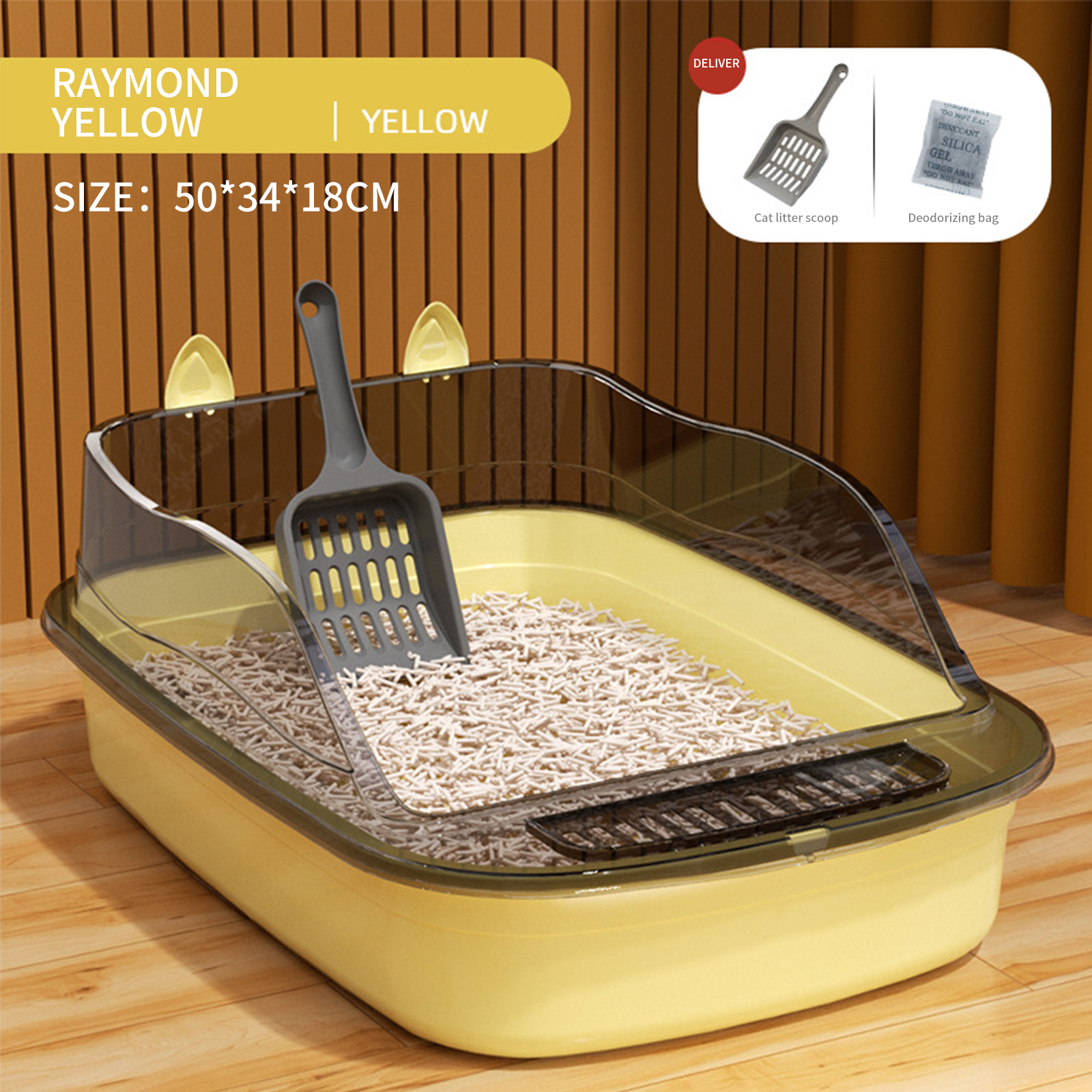 Pet supplies oversized high fence semi enclosed cat litter box thickened cat toilet extra large