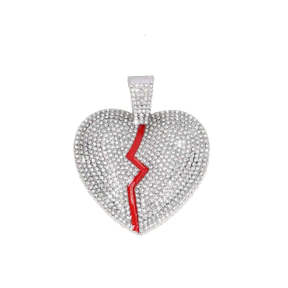 Inlaid Dia Oil Drop Heart Heartbreak Shape Fashion Trend Personality Creative Necklace Pendant