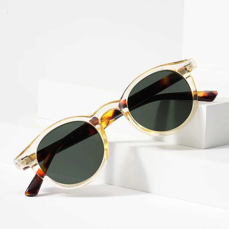 R Stud Round Frame Sunes Retro Person Sunes Y250730