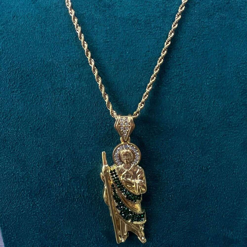 Alloy Inlaid Dia God Jesus Pendant Fashion Creative Braided Chain