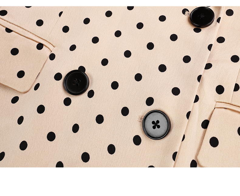 2025 Summer New Arrival Mid-Length Temperament All-match Jacket Polka Dot Long Sleeve Senior Suit Women 6112326