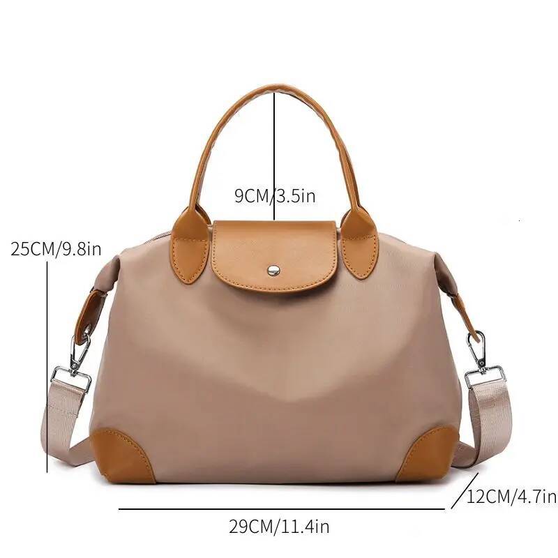 Large Capacity Women Handbag Black, Waterproof Fabric Shoulder Crossbody Bag