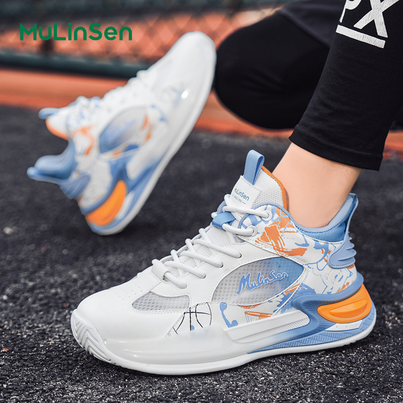 Mulinsen men's shoes summer mesh breathable basketball sports shoes men's shock absorption youth student casual trendy shoes