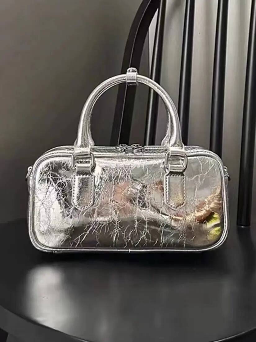 JIAERDI High Street Sier Square Purse Women Hot Girls Leather Handle Messenger Ladies Vintage Y2k Hand Bag Bolso Mujer high-quality