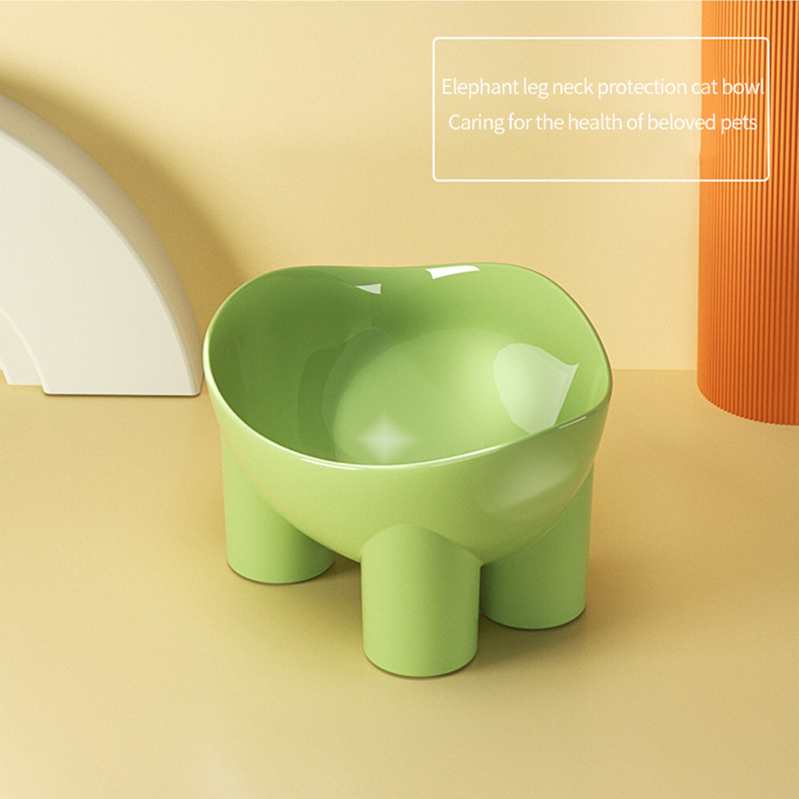 Cat bowl elephant leg bowl macaron colored elephant leg neck protection bowl cat food bowl anti spill pet bowl wholesale of pet supplies
