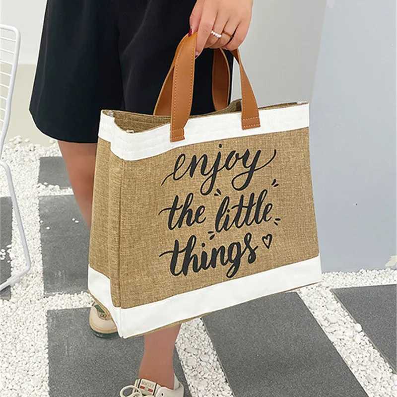 Tote Bag Women Canvas Casual Large Capacity Shoulder Bag For Female Fashion Vintage Handbag Letter Printing Shooper HandBag 2023 G250729
