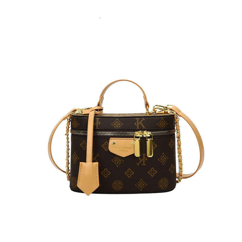 Retro Box Chain Shoulder Bag, Stylish PU Crossbody Purse for Women and Girls, Minimalist Small Square Bag in Brown & Black
