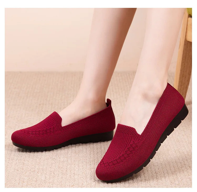 Casual Shoes Womens Summer Mesh Breathable Flat Shoes Ladies Comfort Light Sneaker Socks Women Slip on Loafers Zapatillas Muje 250724