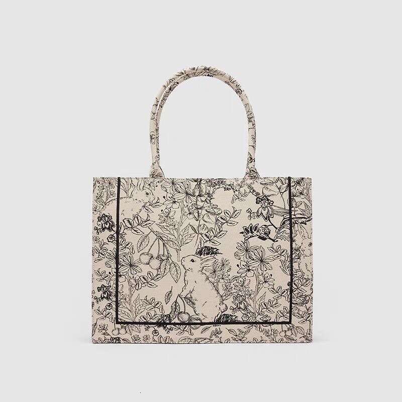 2023 New Women's Fashion Summer Monogram Computer Canvas Tote Bag Versatile Embroidered Crossbody Handbag