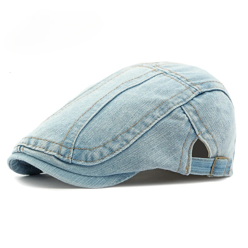 2025 Mens Washed Denim Beret Spring/ Autumn Thin Korean Version of Literary and Retro Forward Hat Womens Casual Cap 250729