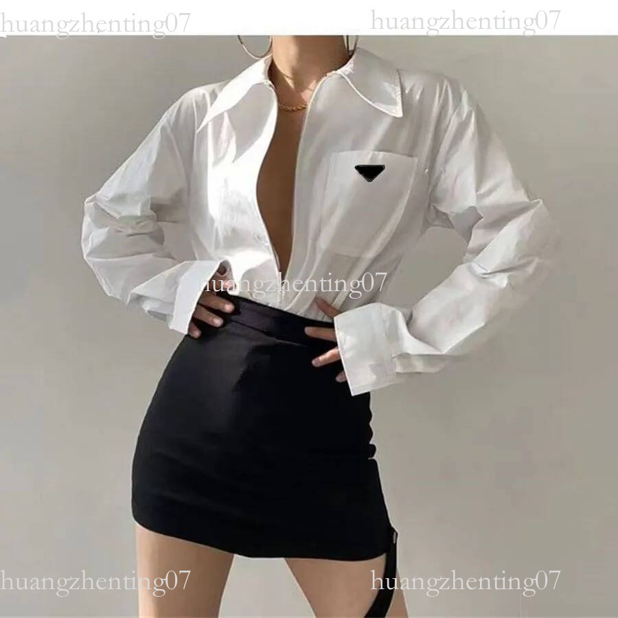 Womens Blouse Shirts Lapel Neck Skirts Leather Designer Woman Tees Shirt Long Sleeves Blouses Sheer Women Tops Lady Sets S-XL