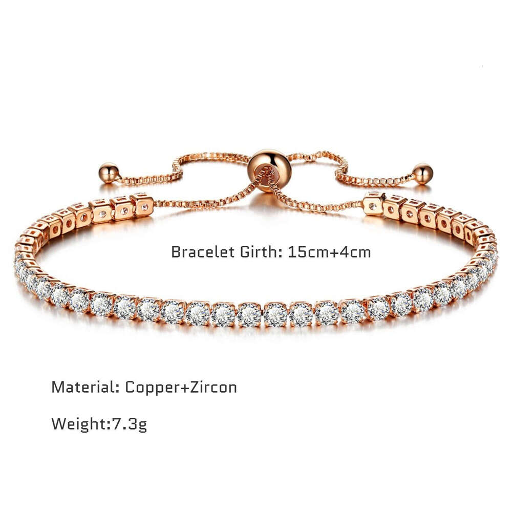 New Zircon Korean Simple Women's Single Row Dia Jewelry Elegant Hand Accessories Bracelet