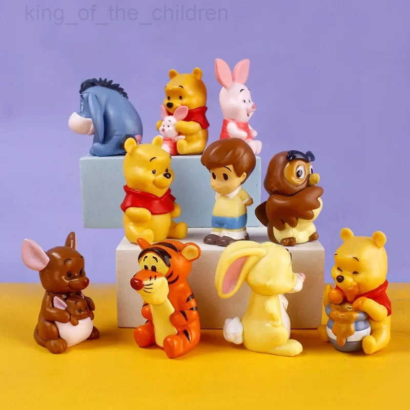 Disney 10pcs/set Cute Cartoon Winnie The Pooh Action Figure Toy Pooh Bear Tigger Eeyore Piglet Action Figure Dolls Toy Gifts for Kids W250730