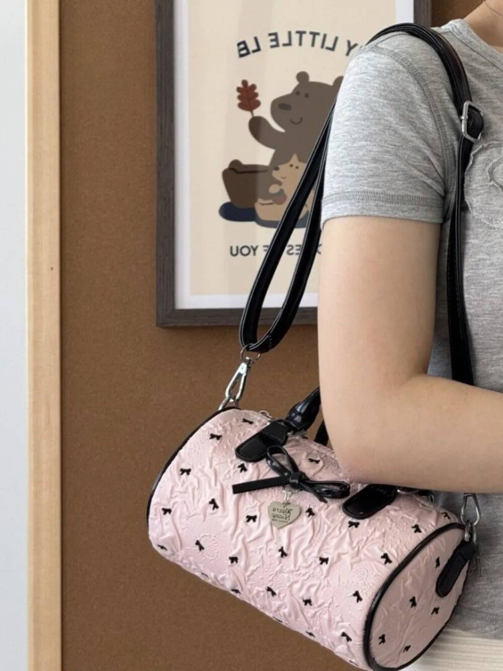 Vintage Literary Cylinder Lovely Wristlets Advanced New Minority All-Match Casual Clutches Bow Panelled Zip Moda Handbags